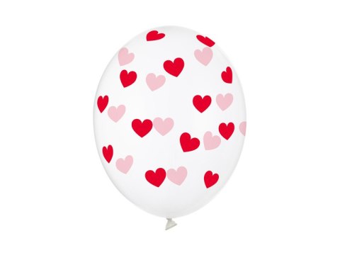 Balony Przezroczyste w czerwone Serduszka 30cm, 50 szt. Partydeco Balony Przezroczyste w czerwone Serduszka 30cm, 50 szt. Partydeco