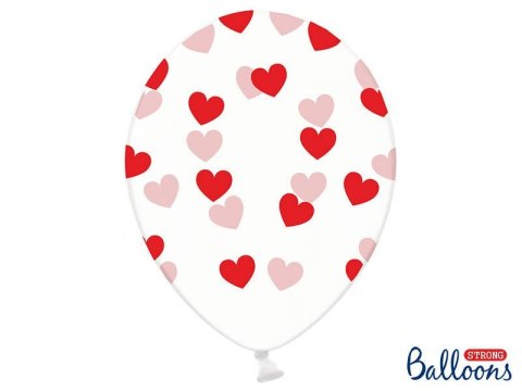 Balony Przezroczyste w czerwone Serduszka 30cm, 50 szt. Partydeco Balony Przezroczyste w czerwone Serduszka 30cm, 50 szt. Partydeco