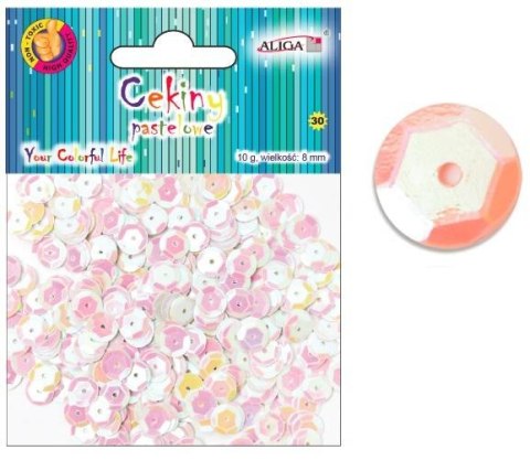 Cekiny 12szt pastelowe BIAŁE 8mm 10g | WMT-109 Cekiny 12szt pastelowe BIAŁE 8mm 10g | WMT-109
