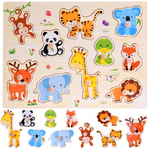 Puzzle drewniane zwierzaki układanka 10 el ZA4721 Puzzle drewniane zwierzaki układanka 10 el ZA4721