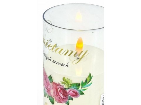 Świeczka led w obudowie z płomieniem - 15cm "Pamiętamy Na zawsze w naszych sercach"41511 Świeczka led w obudowie z płomieniem - 15cm "Pamiętamy Na zawsze w naszych sercach"41511
