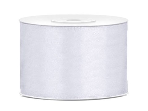 Tasiemka satynowa, wstążka biała 50mm/25m Partydeco Tasiemka satynowa, wstążka biała 50mm/25m Partydeco