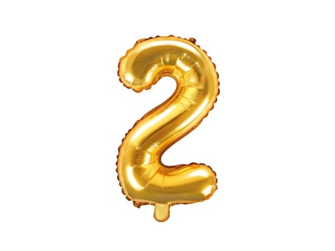 Balon foliowy 35cm cyfra ''2'' złoto | FB10M-2-019 Balon foliowy 35cm cyfra ''2'' złoto | FB10M-2-019