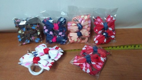 Gumki do włosów 12szt KOKARDA 3D Gumki do włosów 12szt KOKARDA 3D