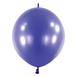Balony lateksowe Granatowe z łącznikiem, Decorator Metallic E-Link Navy Flag Blue, 30cm, 50 szt. Amscan / Anagram