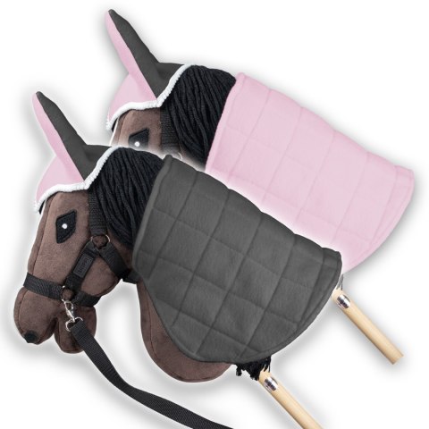 Derka dwustronna i nauszniki Skippi dla Hobby Horse - różowa i szara Derka dwustronna i nauszniki Skippi dla Hobby Horse - różowa i szara