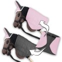 Derka dwustronna i nauszniki Skippi dla Hobby Horse - różowa i szara