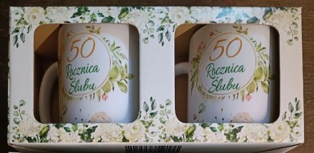 Komplet 2 kubków w ozdobnym kartoniku " 50 Rocznica Ślubu " Komplet 2 kubków w ozdobnym kartoniku " 50 Rocznica Ślubu "