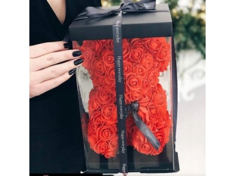 Miś z róż 25cm 720918 Miś z róż 25cm 720918