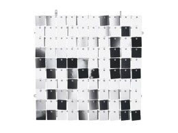 Panel cekinowy, kwadraty, cekiny srebrny, 30x30cm Partydeco