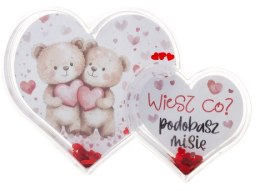 Ramka z brokatem podwójne serce 