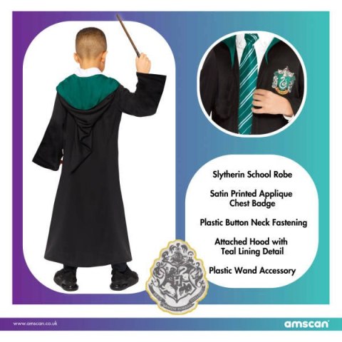 Strój, Kostium przebranie Harry Potter, Slytherin 6-8 lat Amscan / Anagram Strój, Kostium przebranie Harry Potter, Slytherin 6-8 lat Amscan / Anagram