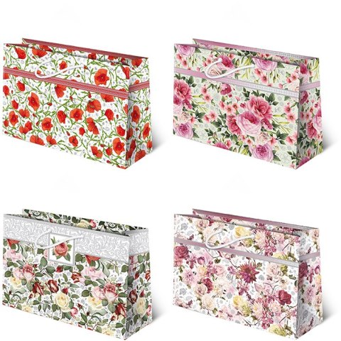Torebki ozdobne 10szt. Kwiaty malowane 33 x 25,5 x 10 cm TH set 67 Torebki ozdobne 10szt. Kwiaty malowane 33 x 25,5 x 10 cm TH set 67