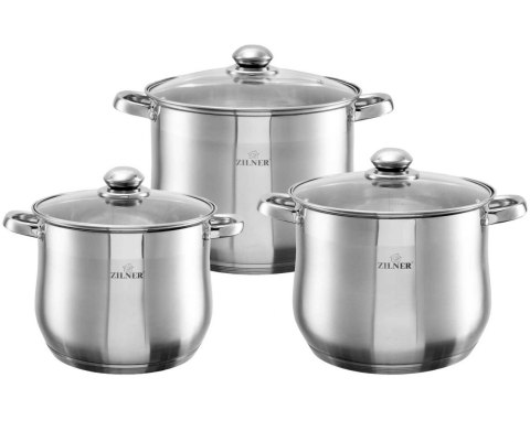 ZESTAW 3 GARNKÓW GASTRONOMICZNYCH 7 9 11L ZILNER ZL-7350 ZESTAW 3 GARNKÓW GASTRONOMICZNYCH 7 9 11L ZILNER ZL-7350