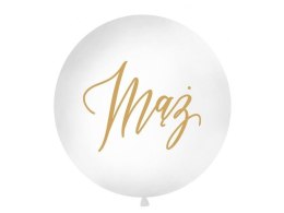 Balon Gigant 1 m, Mąż, biały Partydeco