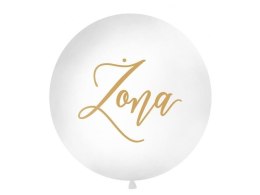 Balon Gigant 1 m, Żona, biały Partydeco