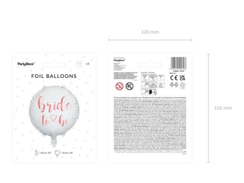 Balon foliowy Bride to be, rose gold 45 cm Partydeco Balon foliowy Bride to be, rose gold 45 cm Partydeco