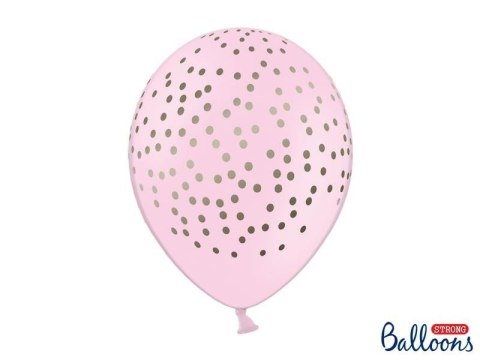 Balony Lateksowe, Pudrowy Róż w Złote Kropki, 30cm (1 op. / 6 szt.) Partydeco Balony Lateksowe, Pudrowy Róż w Złote Kropki, 30cm (1 op. / 6 szt.) Partydeco