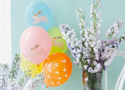 Balony lateksowe Egg hunt Poszukiwanie jajek, zająca 30cm, 7 sztuk Partydeco Balony lateksowe Egg hunt Poszukiwanie jajek, zająca 30cm, 7 sztuk Partydeco