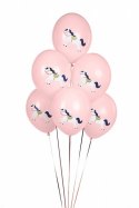 Balony lateksowe Konik, Pastelowe Różowe 30cm, 6 sztuk Partydeco