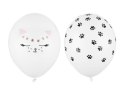Balony lateksowe Kotek, Pastel Białe 30cm, 50 sztuk Partydeco
