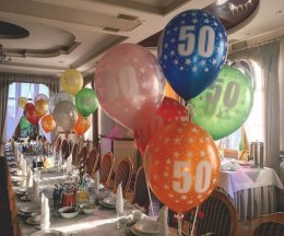 Balony lateksowe z Cyfrą '40', 30cm, Metaliczne, mix różne kolory (1 op. / 6 szt.) Partydeco