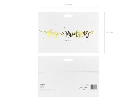 Baner Moje Urodziny, złoty, 16,5 cm x 90 cm Partydeco Baner Moje Urodziny, złoty, 16,5 cm x 90 cm Partydeco