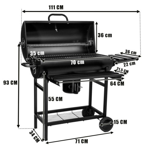 Grill węglowy ogrodowy 2 ruszty popielnik BAREL Grill węglowy ogrodowy 2 ruszty popielnik BAREL
