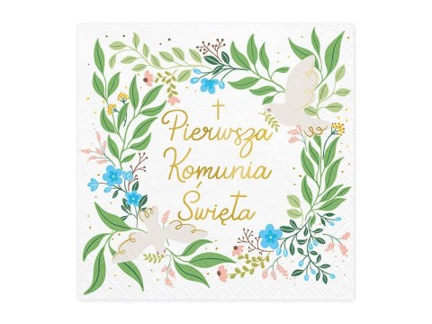 Serwetki ''Pierwsza Komunia Święta'', 33x33 cm Partydeco Serwetki ''Pierwsza Komunia Święta'', 33x33 cm Partydeco
