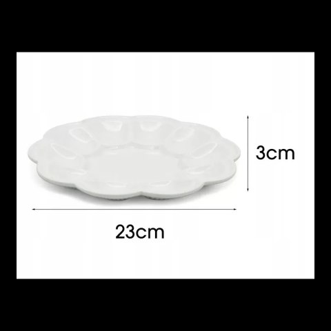 Talerz 23cm do jajek talerzyk płaski na jajka porcelanowy podstawka półmisekTR-17-571 Talerz 23cm do jajek talerzyk płaski na jajka porcelanowy podstawka półmisekTR-17-571
