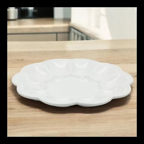 Talerz 23cm do jajek talerzyk płaski na jajka porcelanowy podstawka półmisekTR-17-571 Talerz 23cm do jajek talerzyk płaski na jajka porcelanowy podstawka półmisekTR-17-571