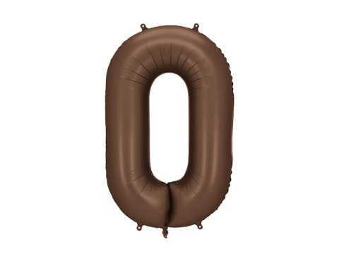 Balon foliowy Cyfra „0" - 86 cm, mocca, brązowy, satynowy Partydeco Balon foliowy Cyfra „0" - 86 cm, mocca, brązowy, satynowy Partydeco