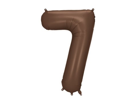 Balon foliowy Cyfra „7" - 86 cm, mocca, brązowy, satynowy Partydeco Balon foliowy Cyfra „7" - 86 cm, mocca, brązowy, satynowy Partydeco