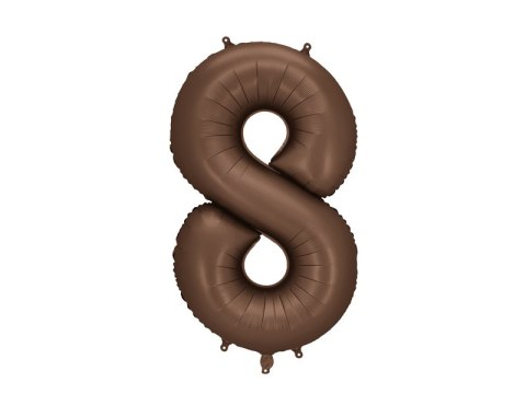Balon foliowy Cyfra „8" - 86 cm, mocca, brązowy, satynowy Partydeco Balon foliowy Cyfra „8" - 86 cm, mocca, brązowy, satynowy Partydeco