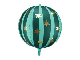 Balon foliowy okrągły, kula, Piłka w gwiazdki, 75 cm, zielony Partydeco