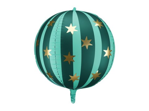 Balon foliowy okrągły, kula, Piłka w gwiazdki, 75 cm, zielony Partydeco Balon foliowy okrągły, kula, Piłka w gwiazdki, 75 cm, zielony Partydeco