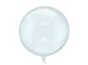 Balon okrągły kryształowy bobo, transparentny niebieski, 40cm Partydeco
