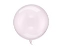 Balon okrągły kryształowy bobo, transparentny róż, 40cm Partydeco