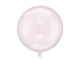 Balon okrągły kryształowy bobo, transparentny róż, 40cm Partydeco