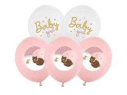 Balony 30 cm, Baby girl, 50szt. Partydeco