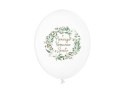 Balony "Pierwsza Komunia Święta", gałązki, 30cm 6szt. Partydeco