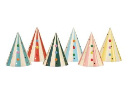 Czapeczki z Pomponami, 16 cm, 6szt. Partydeco