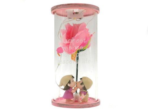 Dekoracja led w kloszu WIECZNA RÓŻA 7x14cm Dekoracja led w kloszu WIECZNA RÓŻA 7x14cm