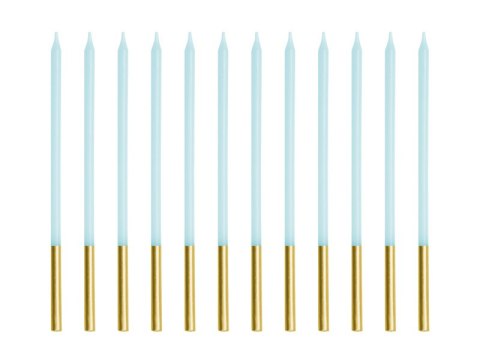 Gładkie świeczki urodzinowe - jasny błękit, 14 cm, zestaw 12 sztuk Partydeco Gładkie świeczki urodzinowe - jasny błękit, 14 cm, zestaw 12 sztuk Partydeco
