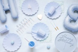Gładkie świeczki urodzinowe - jasny błękit, 14 cm, zestaw 12 sztuk Partydeco