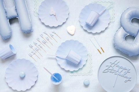Gładkie świeczki urodzinowe - jasny błękit, 14 cm, zestaw 12 sztuk Partydeco Gładkie świeczki urodzinowe - jasny błękit, 14 cm, zestaw 12 sztuk Partydeco