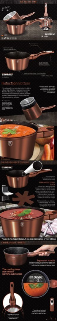 RONDEL 1.3L 16CM BERLINGER HAUS METALLIC LINE ROSE GOLD BH-1513-N RONDEL 1.3L 16CM BERLINGER HAUS METALLIC LINE ROSE GOLD BH-1513-N
