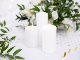 Świeca matowa biała, 12 cm Partydeco