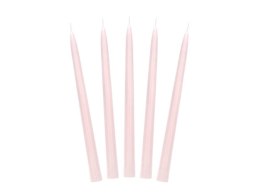 Świece stożkowe różowe, 24 cm, 10 szt. Partydeco