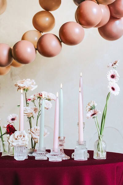 Świece stożkowe różowe, 24 cm, 10 szt. Partydeco Świece stożkowe różowe, 24 cm, 10 szt. Partydeco